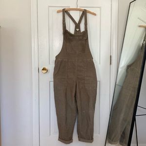 Olive Corduroy Overalls